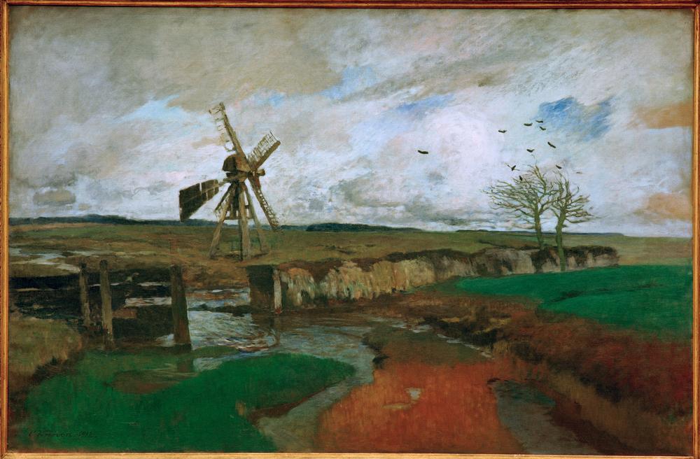 Landschaft mit Windmühle de Carl Vinnen