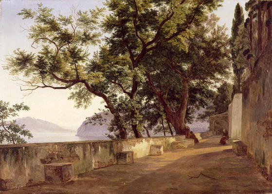 Garden of the Capuchin Friars, near Sorrento, 1827 (oil on canvas) de Carl Wilhelm Götzloff