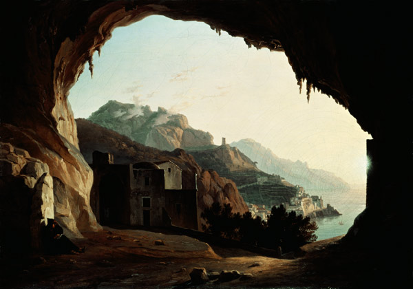 Grotto near Amalfi, c.1828 (oil on canvas) de Carl Wilhelm Götzloff