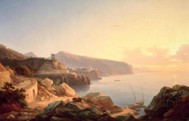 The Gulf of Sorrento, near Vico, c.1855 (oil on canvas) de Carl Wilhelm Götzloff