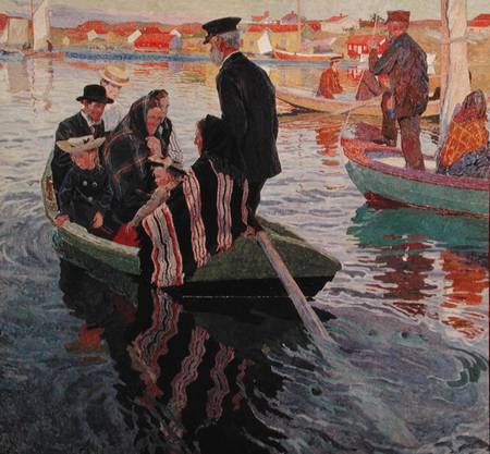 Church Goers in a Boat de Carl Wilhelmson