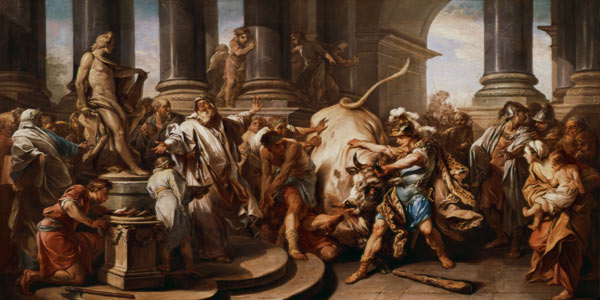 Theseus conquering the bull at Marathon, 1732-34 de Carle van Loo