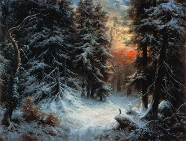 Snow Scene in the Black Forest, 19th century