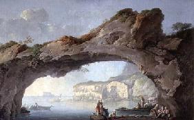A Great Rock Arch with a view through to the Sea of Naples