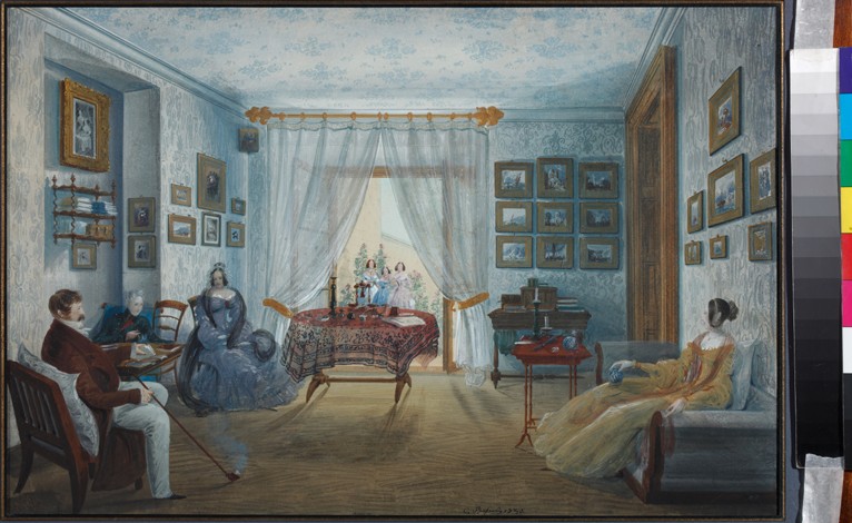 The Drawing Room in the Naryshkin Palace of Miskhor de Carlo Bossoli