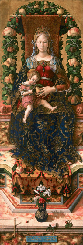 The Madonna of the Little Candle (Madonna della Candeletta) central panel of the triptych depicting  de Carlo Crivelli