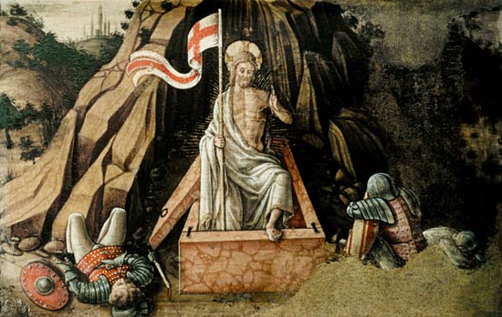 The Resurrection, right hand predella panel from the San Silvestro polyptych de Carlo Crivelli