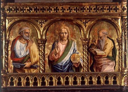 Christ with St. Peter and St. Paul, detail from the Sant'Emidio polyptych de Carlo Crivelli