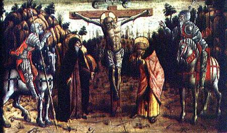 The Crucifixion, central left hand predella panel from the San Silvestro polyptych de Carlo Crivelli