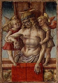 The body Christi with two angels de Carlo Crivelli