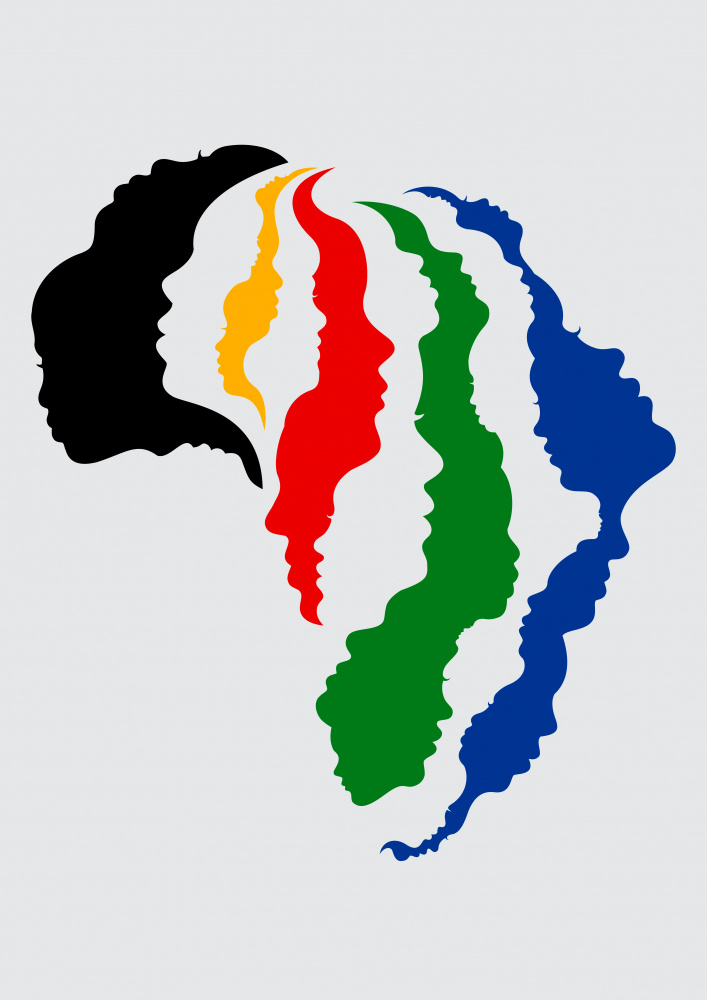 Africa continent colour face profiles de Carlo Kaminski