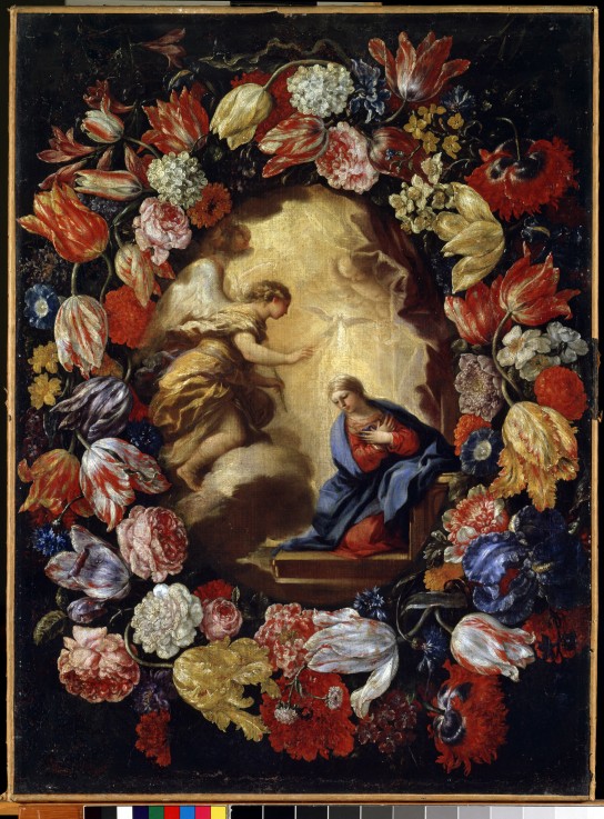 The Annunciation with flowers de Carlo Maratta