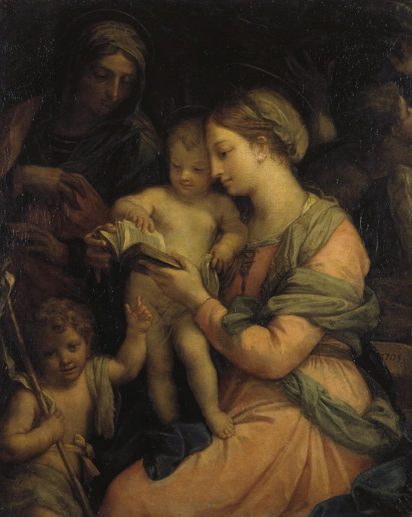 Madonna Teaching the Infant Christ Reading de Carlo Maratta