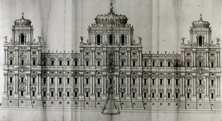 Project for the east facade of the Louvre, from 'Recueil du Louvre' volume I fol. 10 de Carlo Rainaldi