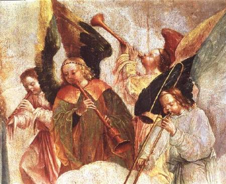Four angels playing instruments (fresco) (detail de Carlos