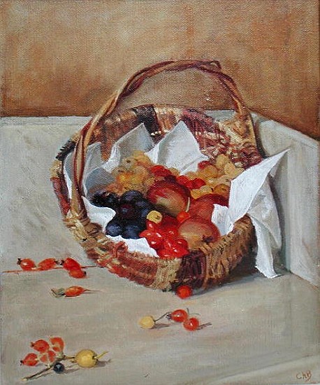 Basket of Fruit (oil on canvas)  de Caroline  Hervey-Bathurst