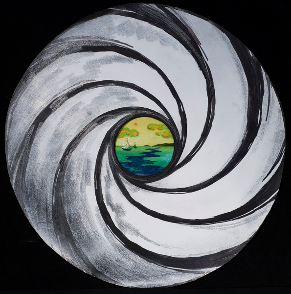 Lense Swirl with Sea and Clouds de Carolyn  Hubbard-Ford
