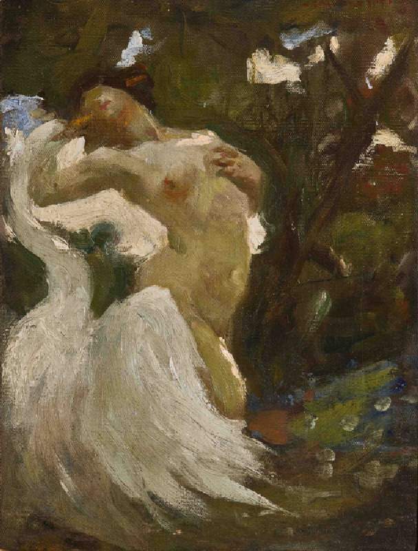 Leda and the Swan (oil on canvas) de Casimiro Jodi