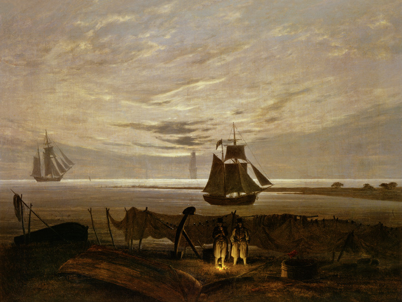 Anochecer en el mar Báltico de Caspar David Friedrich
