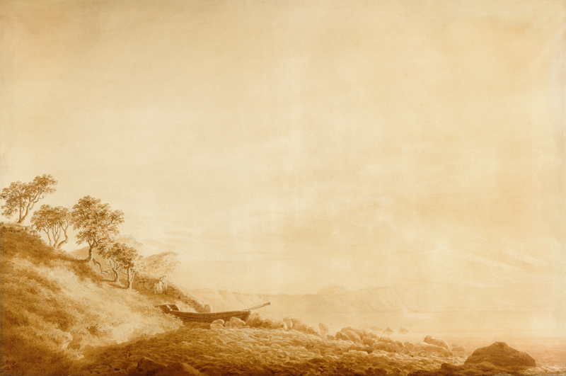 Vista de un amanecer en Arkona de Caspar David Friedrich