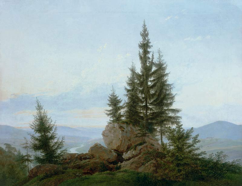 Vista al valle de Elbe de Caspar David Friedrich