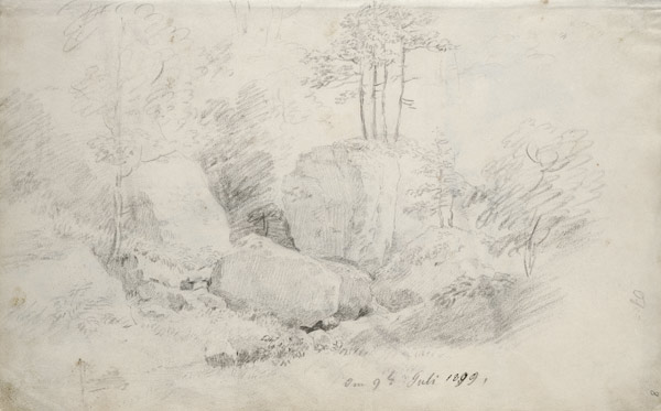 Rocas en el bosque de Caspar David Friedrich