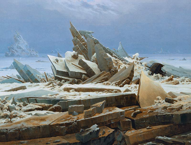 "El mar polar" o "El naufragio de la esperanza" de Caspar David Friedrich