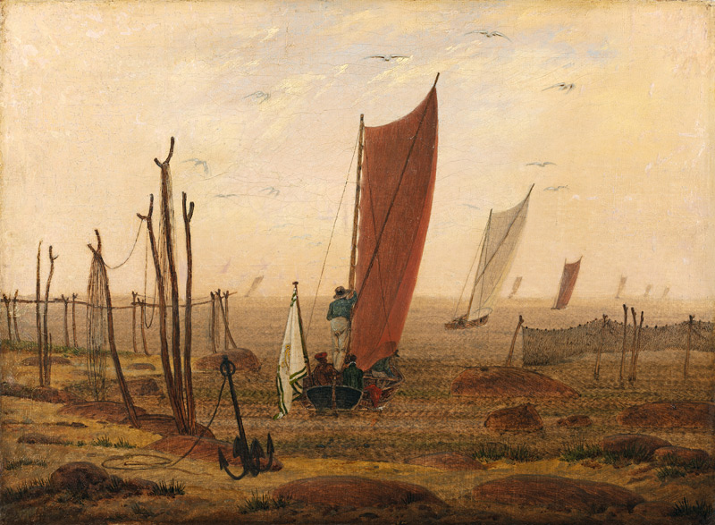 Der Morgen (Ausfahrende Boote) de Caspar David Friedrich