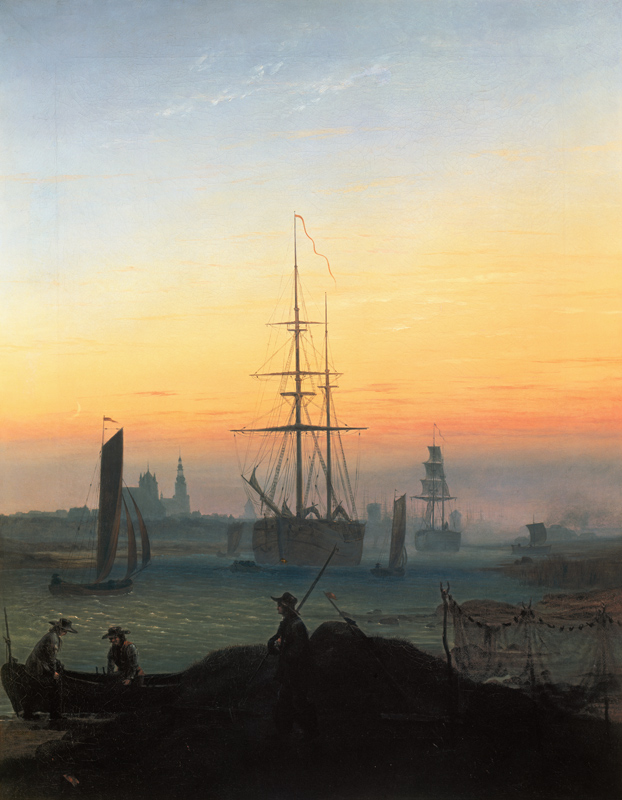 Puerto de Greifswald. de Caspar David Friedrich