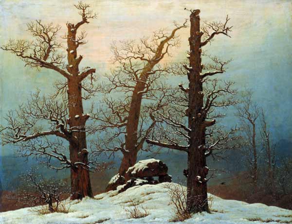 Hünengrab im Schnee von Caspar David Friedrich