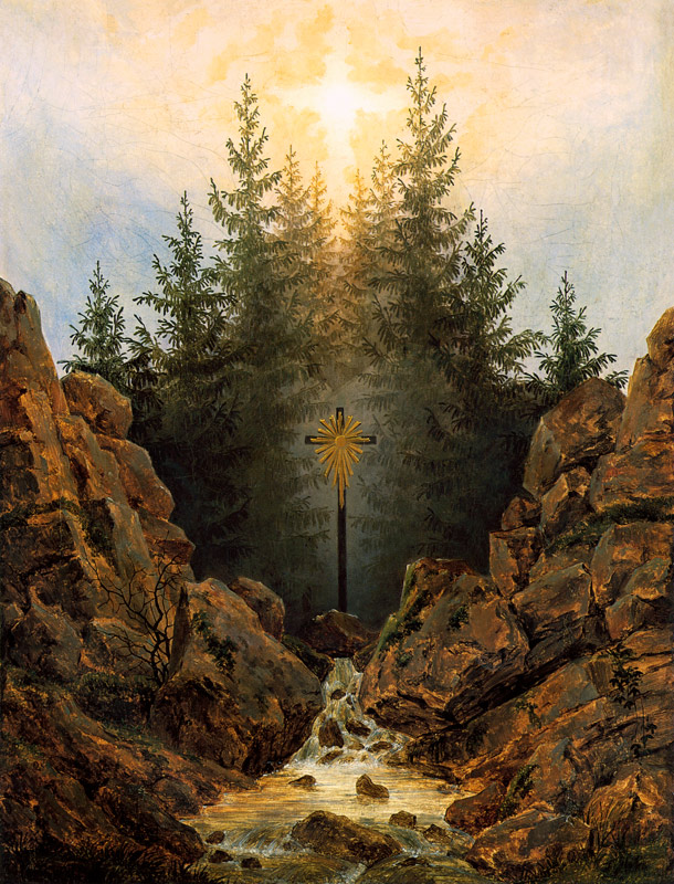 Cruz en el bosque de Caspar David Friedrich