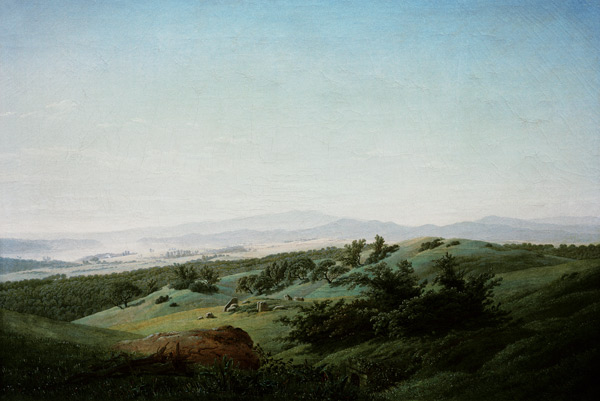 Landscape with lake de Caspar David Friedrich