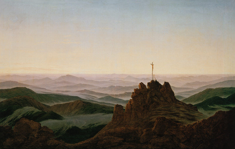 Mañana en las montañas de Sudeten de Caspar David Friedrich