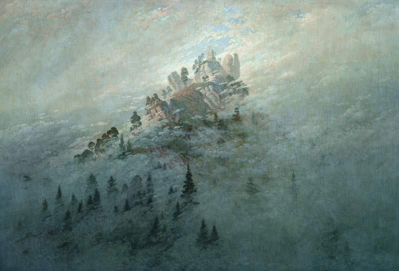 Neblina de la mañana en las montañas de Caspar David Friedrich