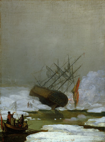 Barco en el mar polar de Caspar David Friedrich