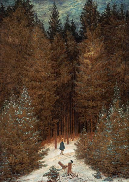 Un cazador en el bosque de Caspar David Friedrich