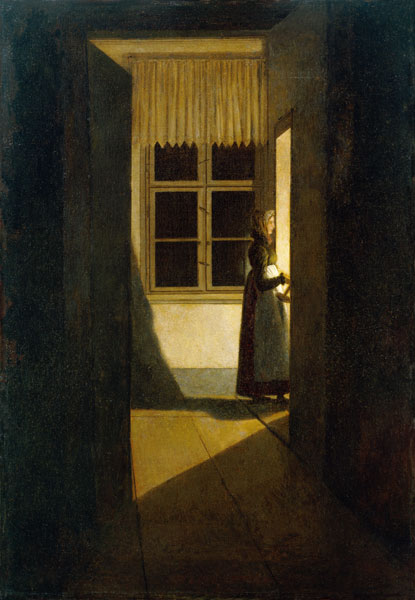 Mujer con candelero de Caspar David Friedrich