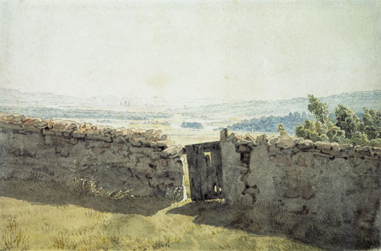 Paisaje de un muro caído de Caspar David Friedrich