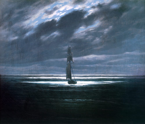 Paisaje de mar a la luz de la luna de Caspar David Friedrich