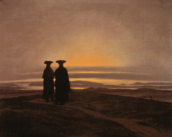 Hermanos contemplando el amanecer de Caspar David Friedrich