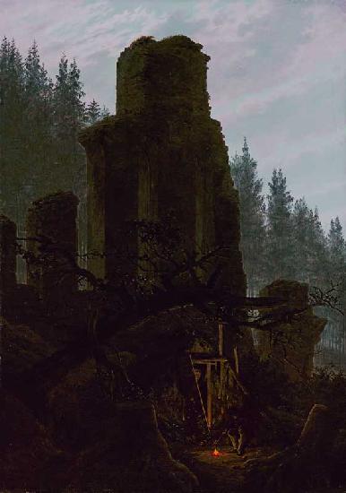 Ruinas de una iglesia en el bosque