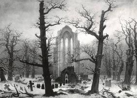 (Quemado en 1945) Cementerio del claustro en las fotografías históricas (1902), con desenfoque fotog