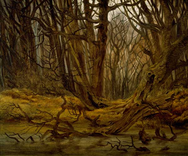 Un bosque en otoño de Caspar David Friedrich