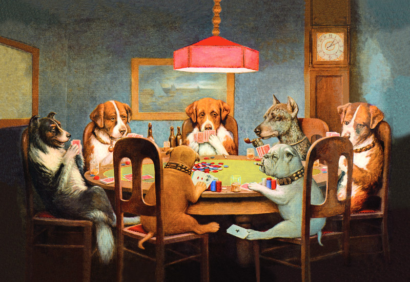 Passing the Ace Under the Table (Dog Poker) de Cassius Marcellus Coolidge