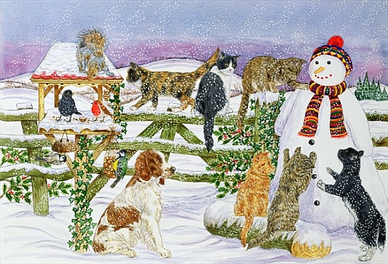 The Snowman and his Friends (w/c on paper)  de Catherine  Bradbury