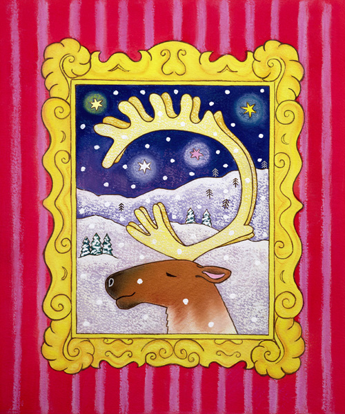 Christmas Antlers, 1996 (pastel and gouache on paper)  de Cathy  Baxter