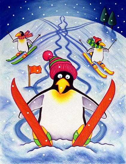 Skiing Holiday, 2000 (w/c and pastel on paper)  de Cathy  Baxter