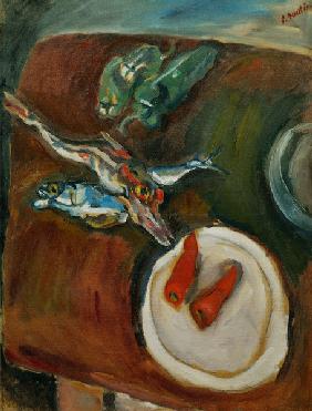 Still-life with fish, peppe