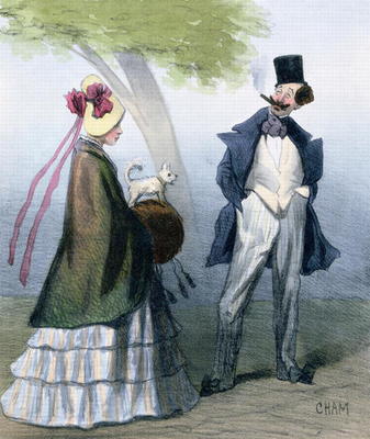'We gentlemen all love virtuous maidens', caricature depicting a bounder or cad admiring a pretty gi de Cham