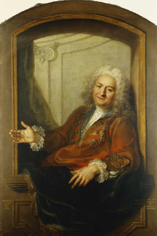 Portrait von Monsieur Dupille in einer Loge de Charles Antoine Coypel